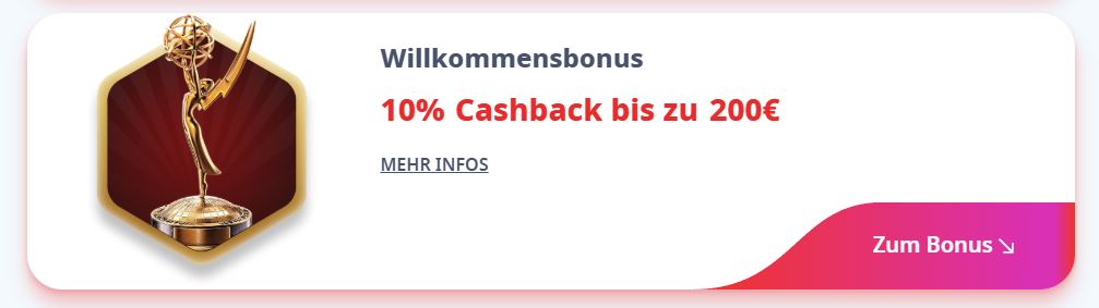 Aktivieren Sie Ihren Cashback Bonus bis zweihundert Euro