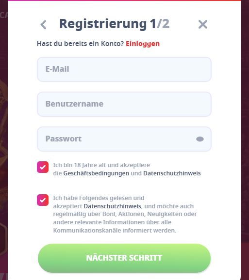 Melden Sie sich an mit E-Mail und Passwort