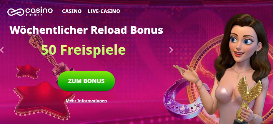 Holen Sie sich wöchentlich fünfzig Freispiele im Reload Bonus